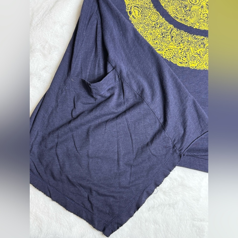 Lauren Moshi Navy Tank with Yellow Paisley Smile - Picture 11 of 12